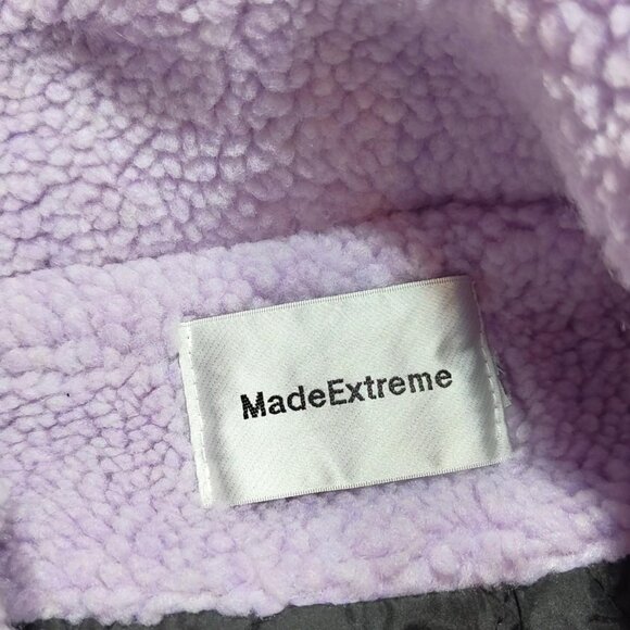 Made Extreme Faux Sherpa Oversized Teddy Bear Print Japanese Streetwear Coat XL - Picture 6 of 8